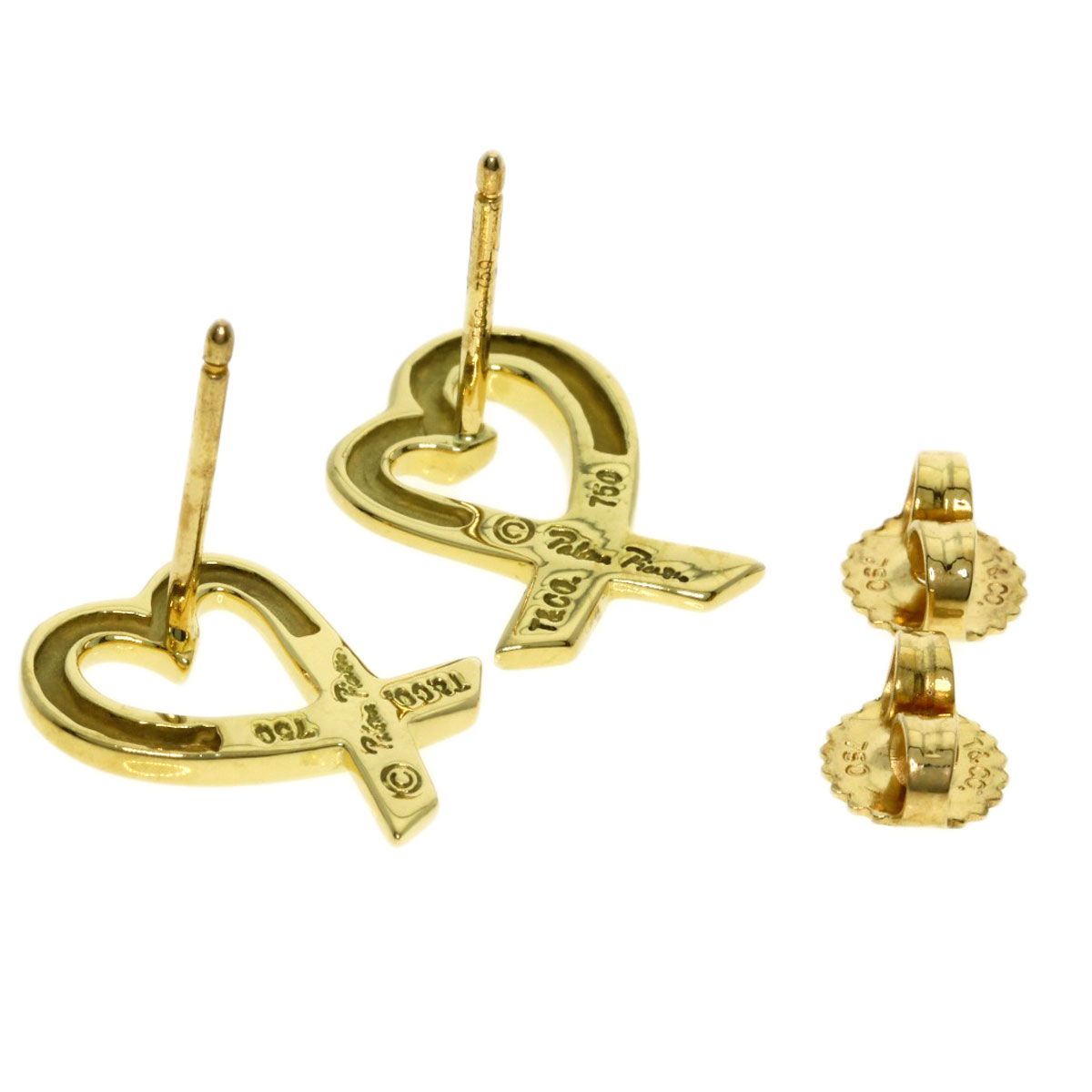 TIFFANY&Co. ティファニー ラビングハート ピアス K18YG レディース