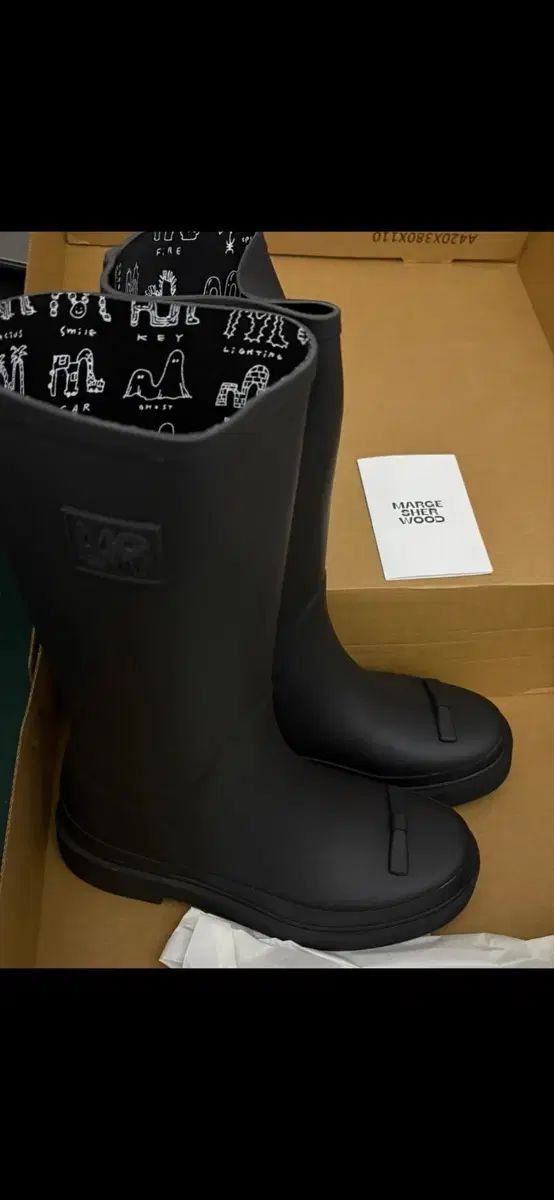 (新品) MARGESHERWOOD リー リボン レインブーツ ブラック 36 (230)
