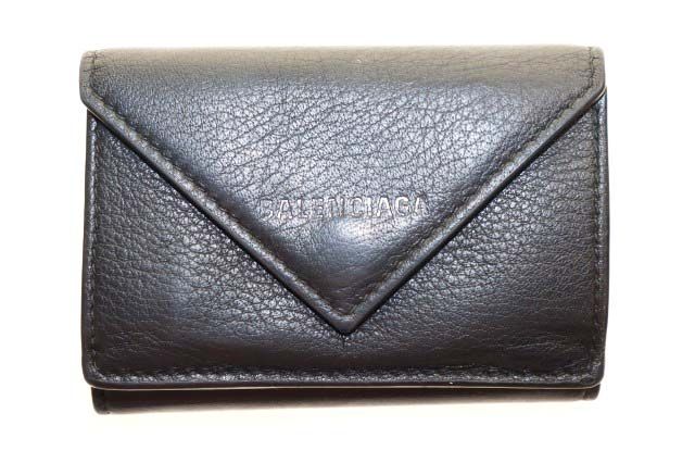 BALENCIAGA ブラック 三つ折りウォレット BALENCIAGA（バレンシアガ