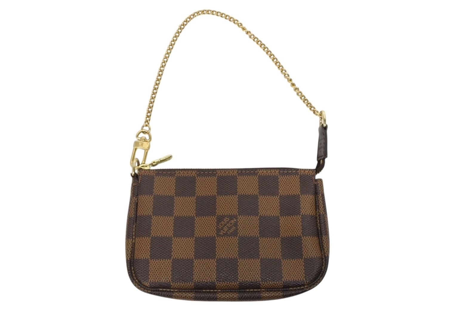 ルイヴィトン LOUIS VUITTON ポーチ ダミエ ミニポシェットアクセソワール アクセサリーポーチ N58009 ブラウン 極美品 LOUIS VUITTON ルイヴィトン ダミエ ミニ ポシェット アクセ