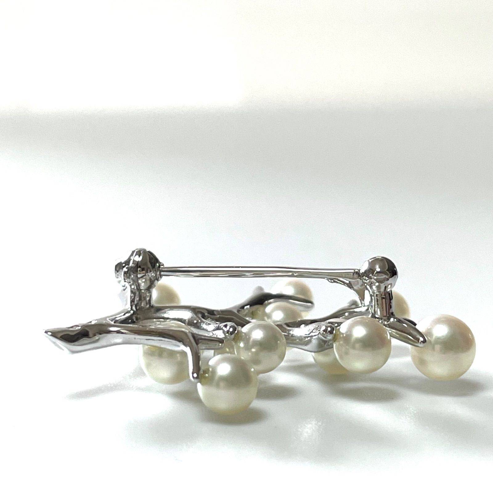 ミキモト あこや ブローチ MIKIMOTO 幸福の木 シルバー925 パール 真珠 