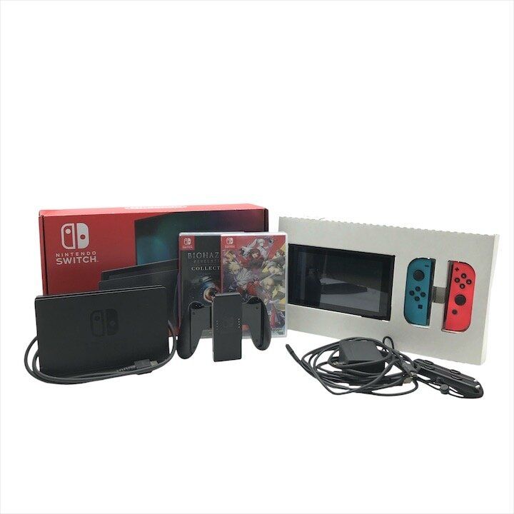 未使用保管品 NINTENDO SWITCH ニンテンドー スイッチ 本体 ソフト コントローラー セット バイオハザード ゲーム 動作確認済 m15675