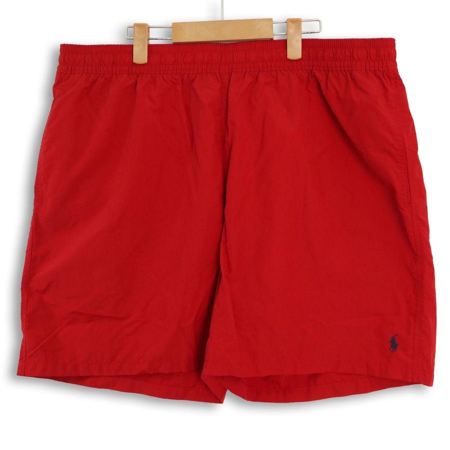大きいサイズ メンズW3XBIG ポロラルフローレン POLO RALPH LAUREN スイムショーツ ハーフパンツ 実寸ウエスト102cm レッド系 hpc-0186