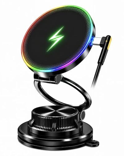 【2026 新登場力作】車載 magsafe マグセーフ対応スマホホルダー！搭載 N55 マグネット強力吸着、360° 回転、高級亜鉛合金折りたたみ構造、真空吸盤とナノゲルの最強組み合わせ、1 秒着脱、片手で簡単操作可能、15W 急速充電のワ ed8b2e33