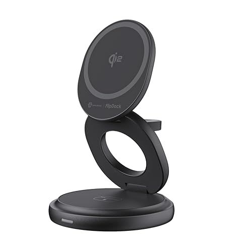 Qi2認証 15W急速充電対応 FlipDock 3-in-1 ワイヤレス充電スタンド 折り畳み式 回転式 磁気充電器 3台同時充電 MagSafe対応 iPhone 16/15/14/13/12/Galaxy S20/S10/S10+/S9 9b6e4c5e