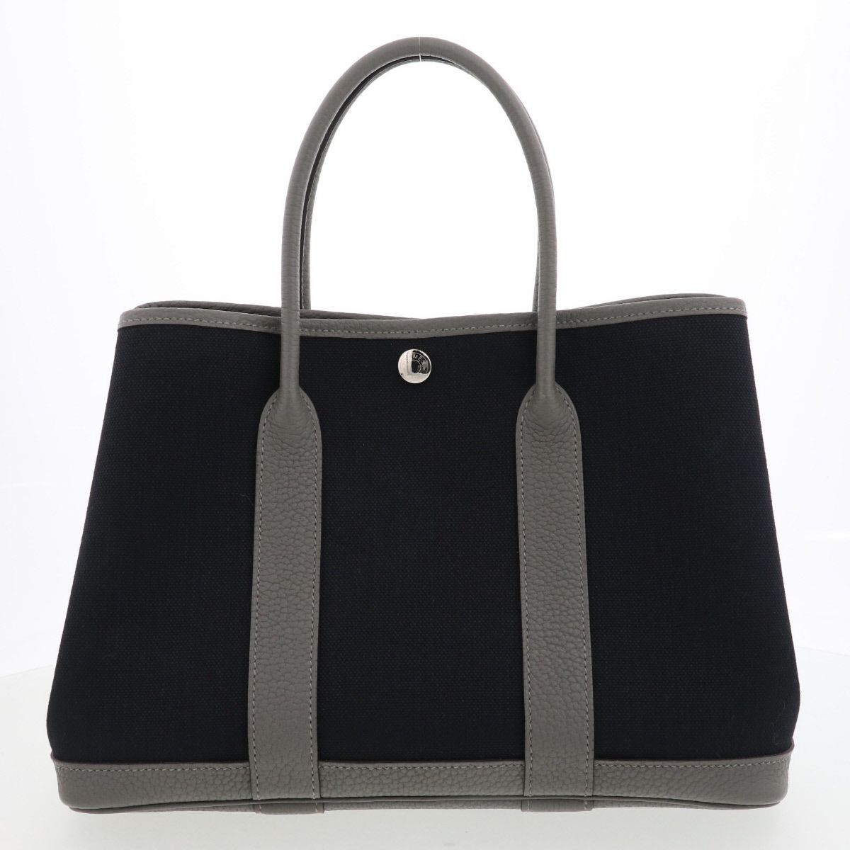HERMES エルメス ガーデンパーティ TPM ハンドバッグ レディース グリメイヤー ブラック B刻印 2023年 ブラック グリメイヤー 中古