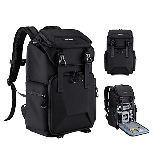 [K&F Concept] カメラバッグ カメラリュック リュックサック 25L 大容量 2気室 おしゃれ レインカバー付き EVA材質防水耐衝撃 16インチPC収納＆三脚収納可 旅行/撮影/登り/アウトドア撮影に適用pms 7dd697ce