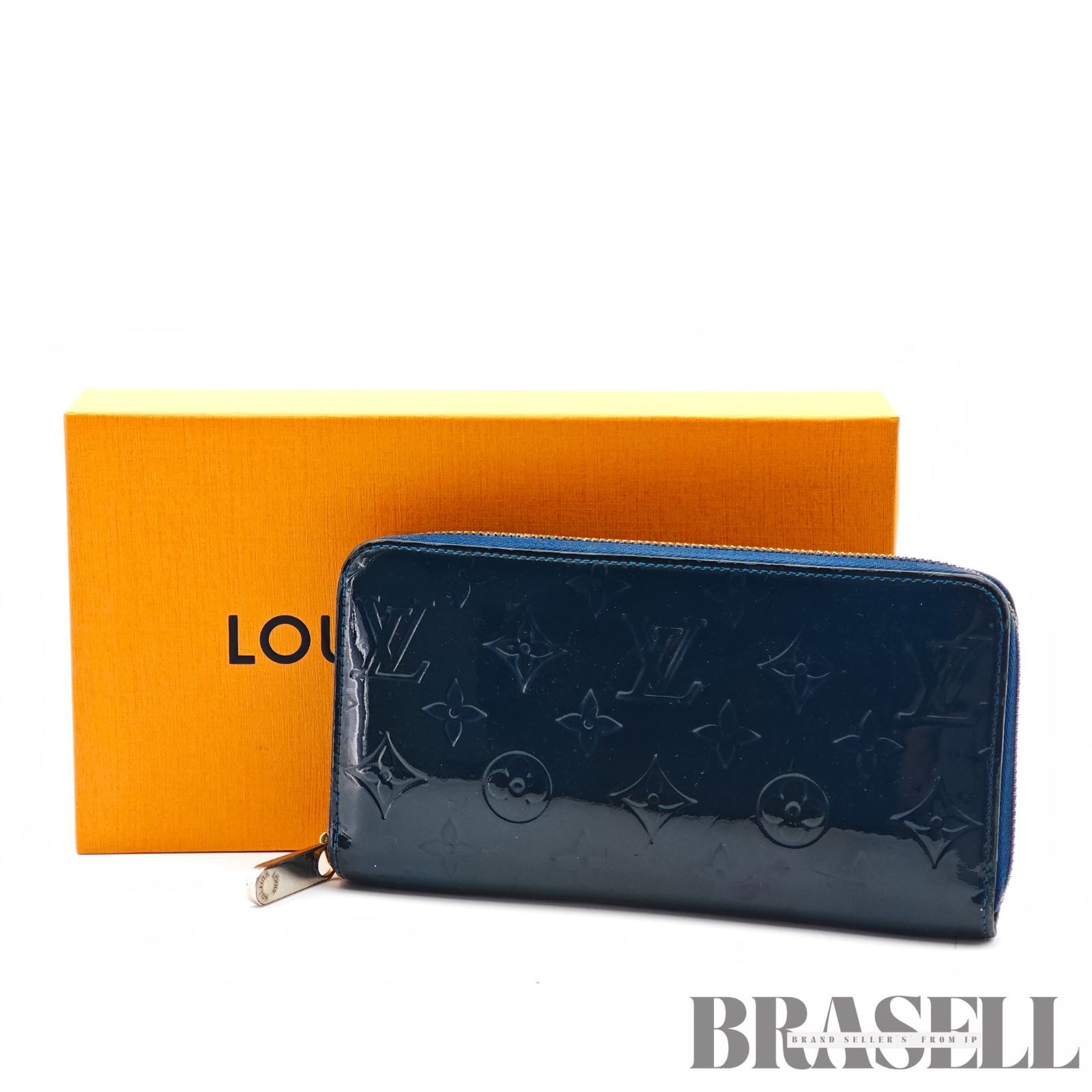 LOUIS VUITTON ジッピー ヴェルニ ウォレット M90047 小物 長財布 グランブルー レディース 箱