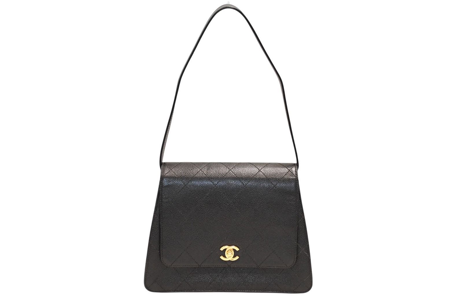 CHANEL シャネル ワイルドステッチ ハンドバッグ トップハンドル 5番台 ラムスキン ブラック ゴールド金具 美品 中古 4b011911 247,500円
