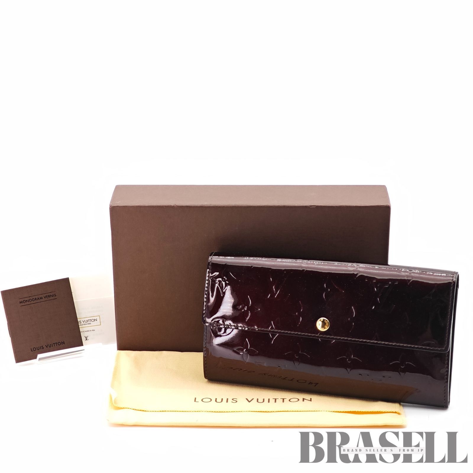 LOUIS VUITTON ヴェルニ ポルトフォイユ M93524 小物 長財布 アマラント レディース