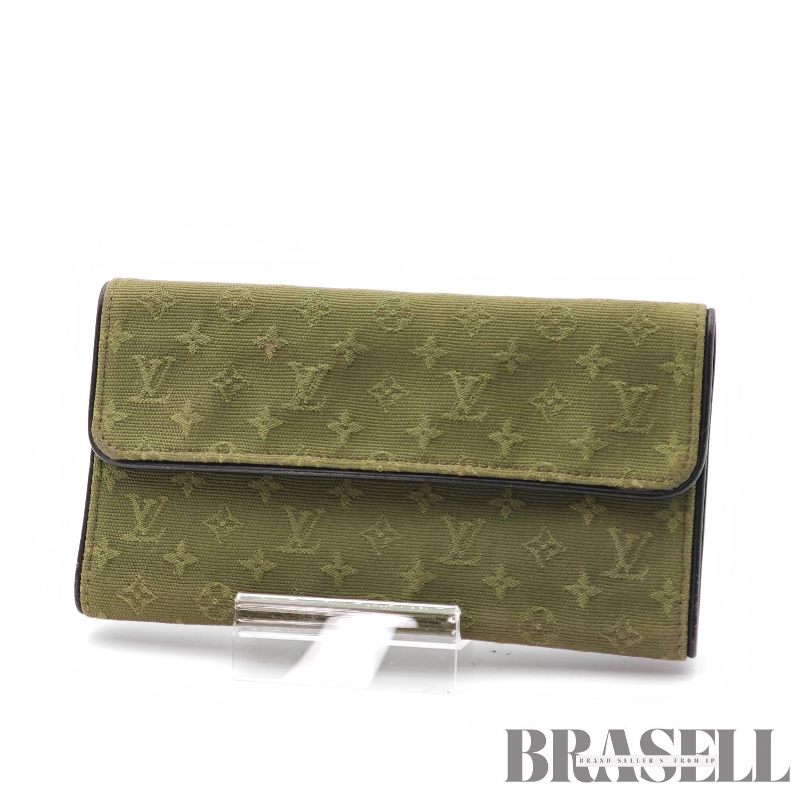 LOUIS VUITTON ポルト・トレゾール・インターナショナル M92443 小物 長財布 カーキ レディース メンズ
