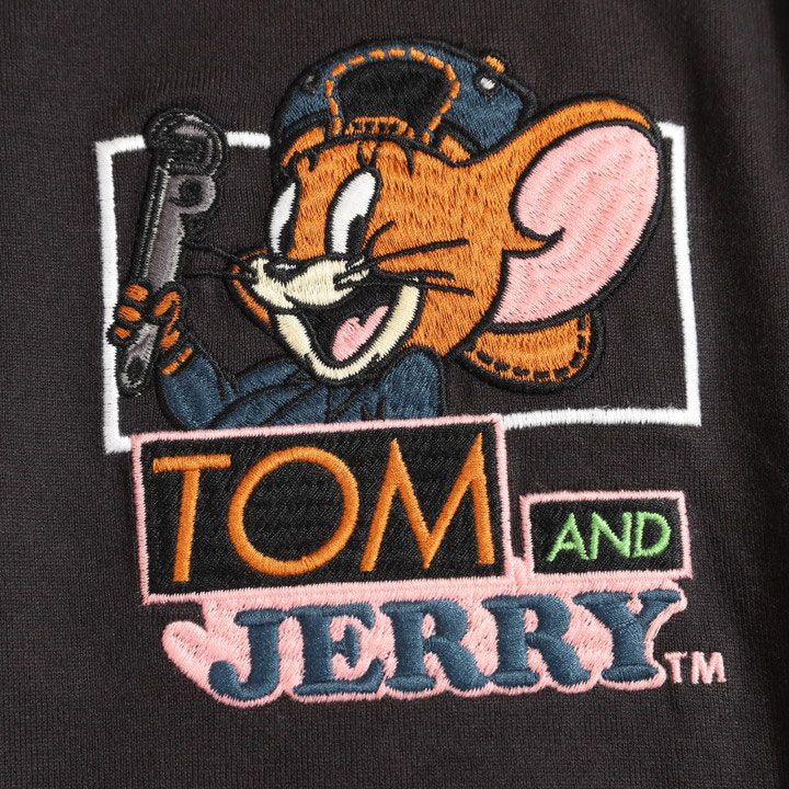 トムとジェリー 半袖Tシャツ TJN-2623 TOM AND JERRY NEVERMIND 刺繍 TEE