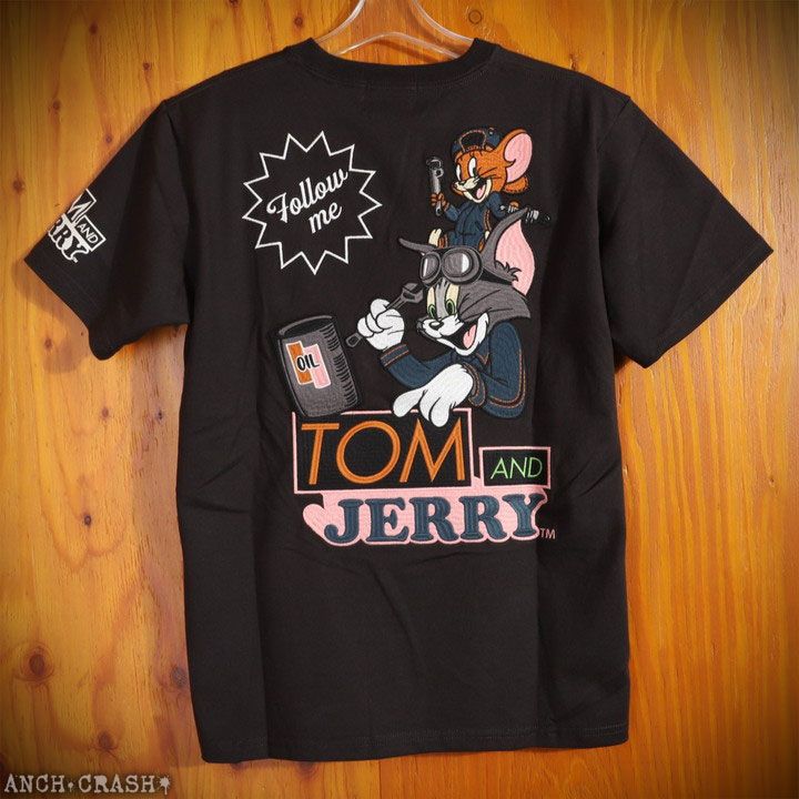 トムとジェリー 半袖Tシャツ TJN-2623 TOM AND JERRY NEVERMIND 刺繍 TEE