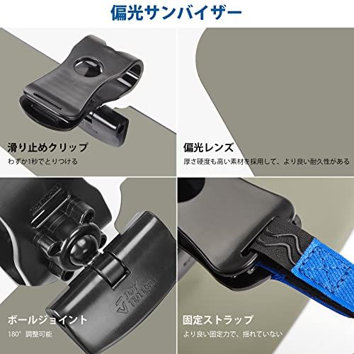 【トラック汎用】JOYTUTUS 車 サンバイザー トラック汎用 偏光サンバイザー カーサンバイザー フロント 日よけ グレー 左右前後調整可能 360°回転 アンチグレアカーサンバイザ 紫外線 反射光 眩しさ避け 日射し 照り返しを簡単カッ 07f437c8