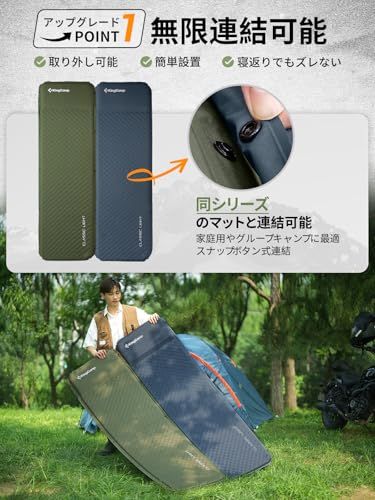 KingCamp エアーマット 自動膨張 インフレーターマット 枕一体式 耐水加工 コンパクト キャンプマット 車中泊マット エアーベッド お昼寝 テント泊 キャンプ用 防災用″mn 8f0fbd5b