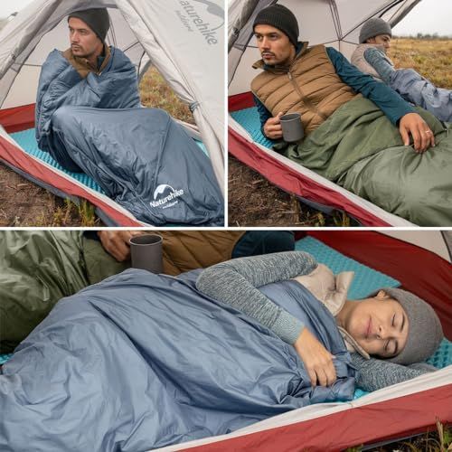 Naturehike キャンプ 登山 車中泊 防災用1人用/M/XLサイズ 寝袋 封筒型 軽量 保温 連結可能 防水シュラフ コンパクトアウトドア 春用 夏用 秋用″mn 77fcd638