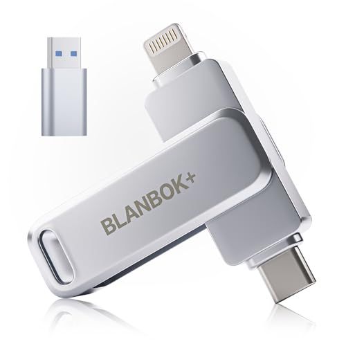 【Apple MFi認定 iphone 外付けメモリ】USBメモリ BLANBOK+ 256GB usbメモリ フラッシュドラメモリ メモリースティック 高速 データ保存 Lightning/type-cコネクタ搭載 容量不足解消 写真保存用 494ef1a5