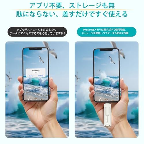 【MFI認証】ZONISION 256GB iPhone USBメモリスティック、アプリなしで写真や動画を iphone バックアップできる3-in-1 USBストレージ、1Phone/iPad/Android/PCと互換性のある外付けストレ 3e4c5172