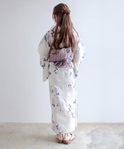 [KYOETSU] [キョウエツ] 浴衣セット 変わり織 生成り 2点セット(浴衣、兵児帯) レディース A送料無料