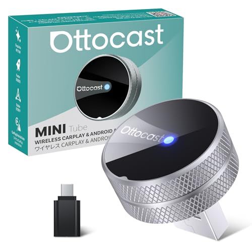 【公式】オットキャスト Ottocast Mini Tube CarPlay＆Android Auto ワイヤレス化 カーアダプター 2026新型 超小型 自動再接続 アンドロイドオート＆カープレイ無線化接続 純正有線CarPlay/Android A送料無料
