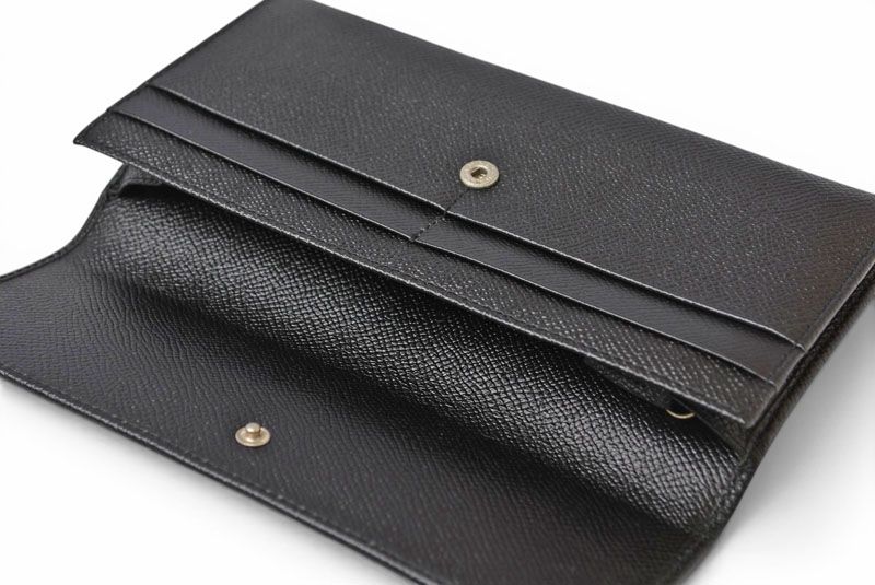 ブルガリ クラシコ BVLGARI 二つ折り 長財布 グレインレザー ブラック 