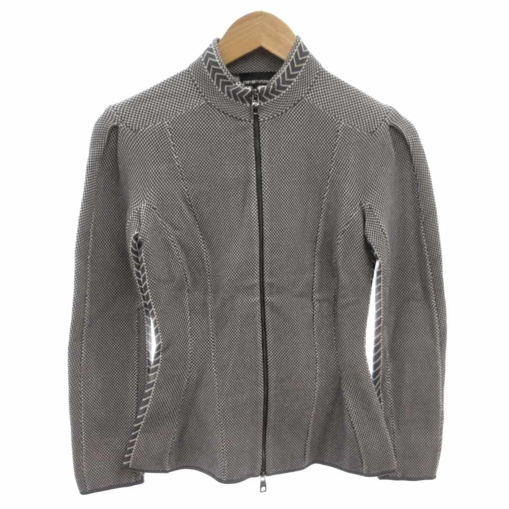 エンポリオアルマーニ EMPORIO ARMANI ニット ジャケット ブルゾン ジップアップ 38 グレー /FF
