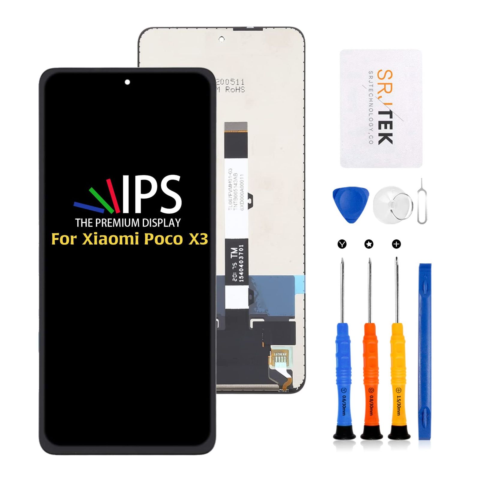 SRJTEK For Xiaomi Poco X3/X3 Pro/X3 Original 液晶パネル画面交換修理用 6.67インチ 液晶パネル LCDディスプレイタッチスクリーン デジタイザー 修理パーツ 工具付きY 90f6dafe