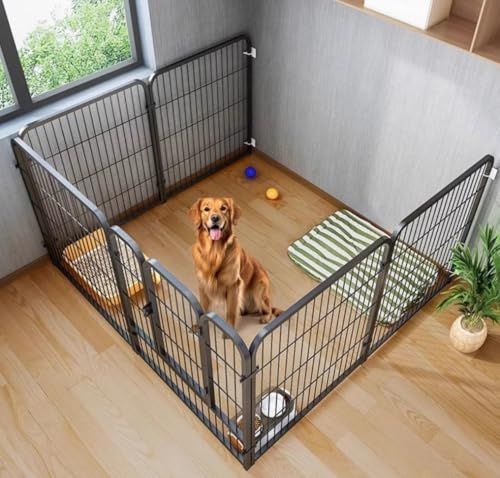 ペットサークル 犬 ペットフェンス サークルケージ ドア付き 室内 屋外 置くだけ 柵 自立 ケージ 小型犬 セットドア付 6枚 接続式 簡単組み立て 工具不要 折りたたみ 犬用 広げる レイアウト自由 120×60cmY fcfba752