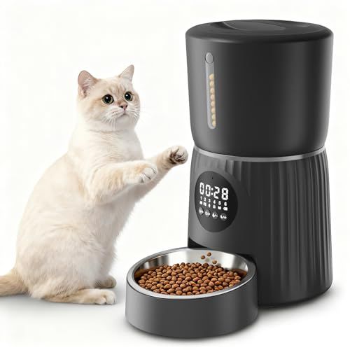 Surfola 猫自動給餌器 犬 ハムスター うさぎ タイマー式 [Wi-Fi/スマホ不要] ペット給餌器 1日6食 定時定量 4L大容量 2WAY給電 水洗い可能 音声録音 ステンレス皿 手動給餌 お手入れ簡単 日本語説明書付き SP01ブ d1801c8f