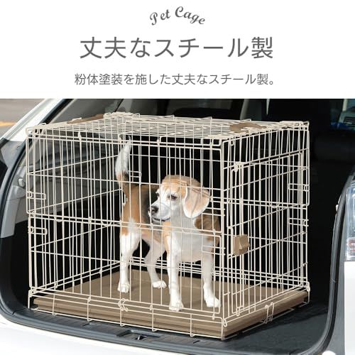アイリスプラザ 折りたたみケージ 犬 猫 防災 ライトナチュラル 中型犬用 幅54.5×奥行77×高さ60.5cm POKE-750RY fb524d95 アイリスプラザ 折りたたみケージ 犬 猫 防災 ライトナチュラル 中型犬用 幅54.5×奥行77×高さ60.5cm POKE-750RY fb524d95