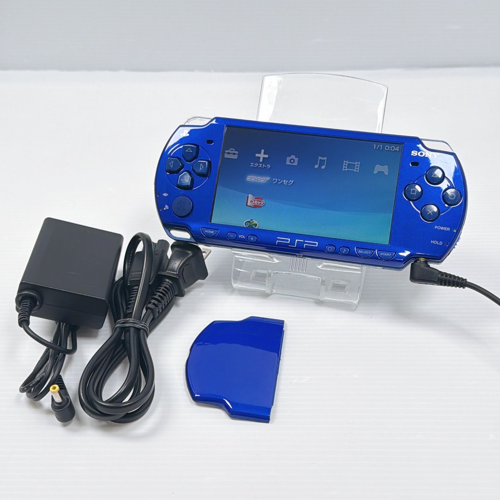 PSP 2000 メタリックブルー 遊べるセット 動作確認済み FW6.60 ソニー プレイステーション ポータブル SONY PlayStation Portable psp 管理番号M1947