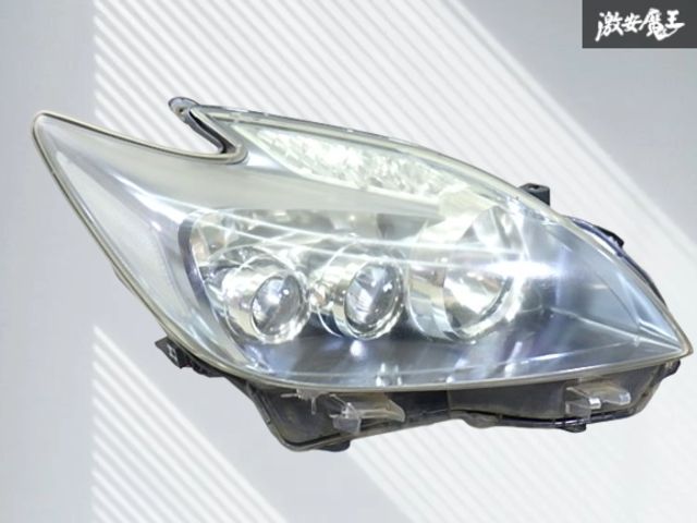 【点灯OK！】TOYOTA トヨタ 純正 ZVW30 プリウス LED ヘッドライト ヘッドランプ レンズ 右 右側 運転席側 印字 二 KOITO 47-30 即納 棚