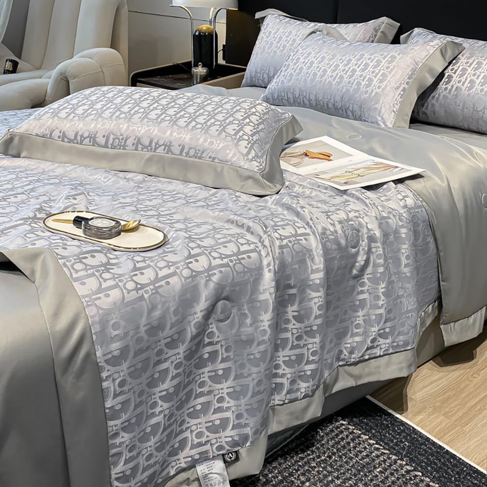 [Asisebom] 掛け布団カバー 4点セット シングル 冷感 レーヨン ベッドカバー 寝具カバーセット セミダブル シーツ 洗える 北欧式・和式兼用 優しい肌触り 洗い替え速乾タイプ 防ダニ 枕カバー 柔らかい 布団用 ボックスシーツ 夏 d1440984