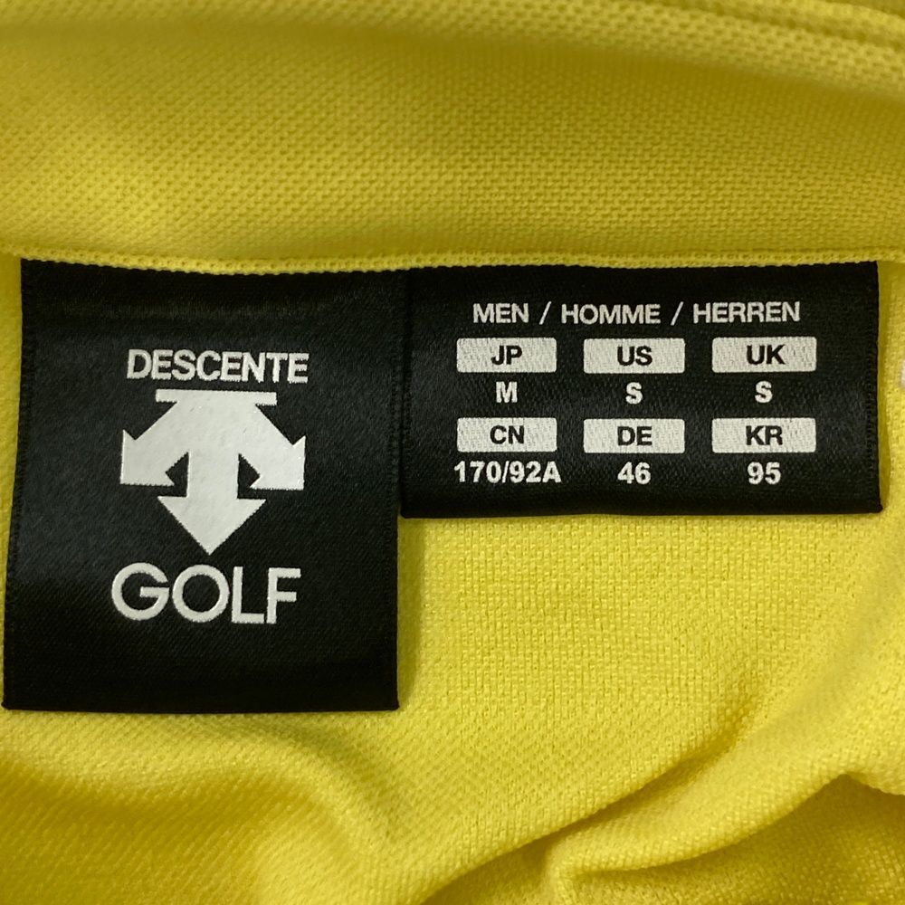 サイズ：M DESCENTE GOLF デサントゴルフ DGMVJA04 半袖ポロシャツ イエロー系 [240101694886] ゴルフウェア メンズ ストスト