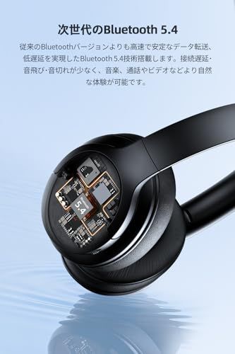 Nakamichi ヘッドホン Bluetooth 5.4 ANCノイズキャンセリング マイク内蔵 30時間連続再生 ワイヤレスヘッドホン 有線無線両用 マルチポイント 折りたたみ式 ヘッドセット OW1500ANCe 4dfd81f9