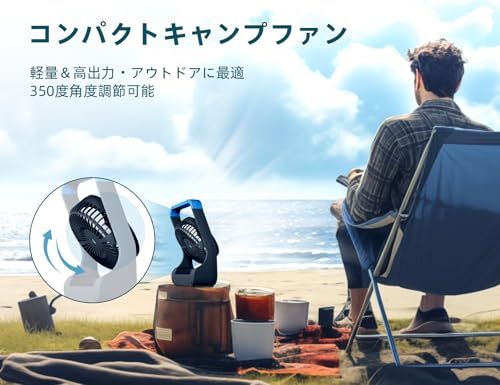 充電式卓上扇風機 20000mAh 3段階調節・2/4時間タイマー付き 180度回転 逆充電対応 キャンプ/オフィス用e d7c21b72