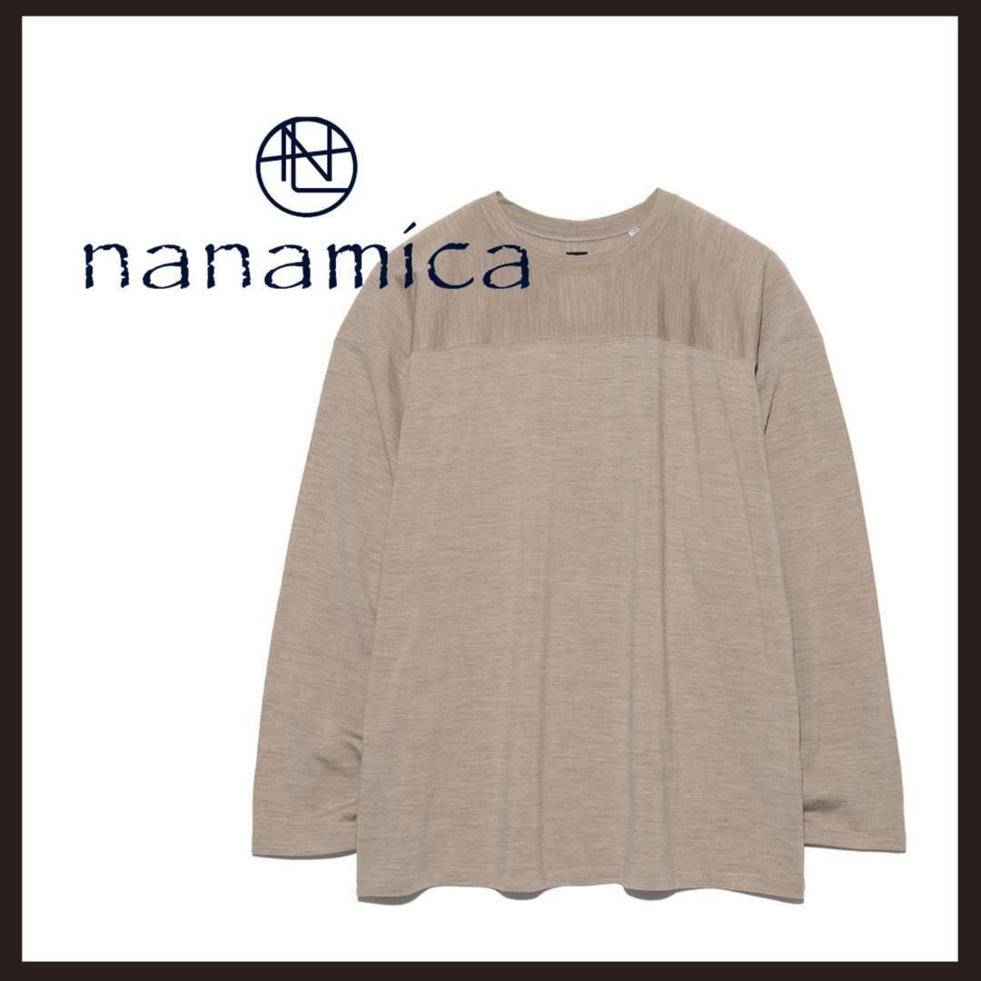 新品未使用　nanamica（ナナミカ） メリノウールフットボールシャツ　L　ベージュ