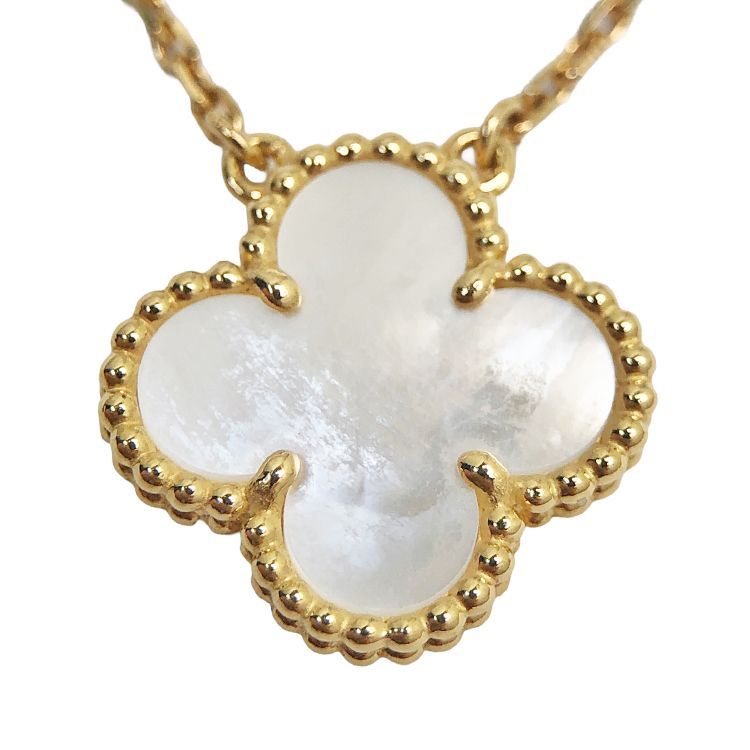 VanCleef&Arpels ヴァンクリーフ＆アーペル ヴィンテージ アルハンブラ シェル ペンダント 18KYG VCARA45900 マザーオブパール ネックレス イエローゴールド フラワー レディース