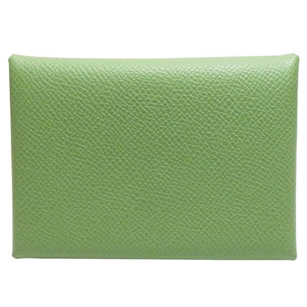 【新品同様】エルメス　HERMES　コインケース付カードケース　カルヴィデュオ　ヴォーエプソン　ヴェールクリケット　Ｂ刻印