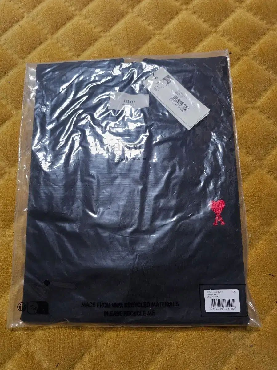 アミ ハート ロゴ 長袖 Tシャツ ブラック XL