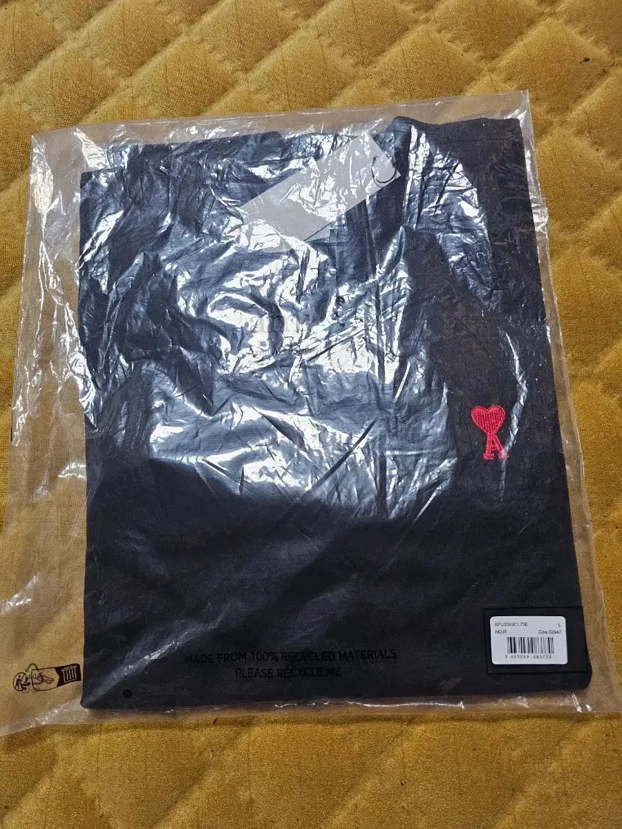 アミ スモール ハート ブラック 長袖Tシャツ L