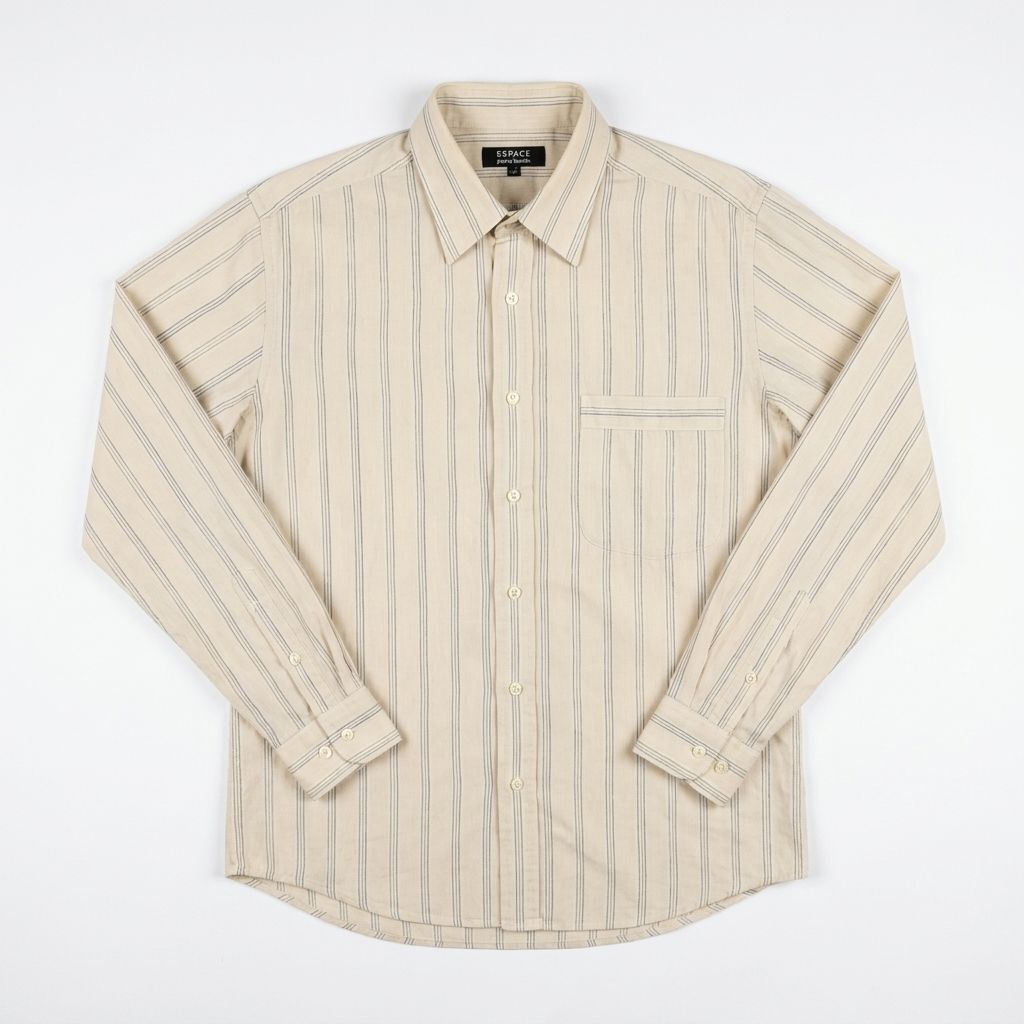 ESPACE by pierre cardin ストライプ 長袖シャツ Lサイズ