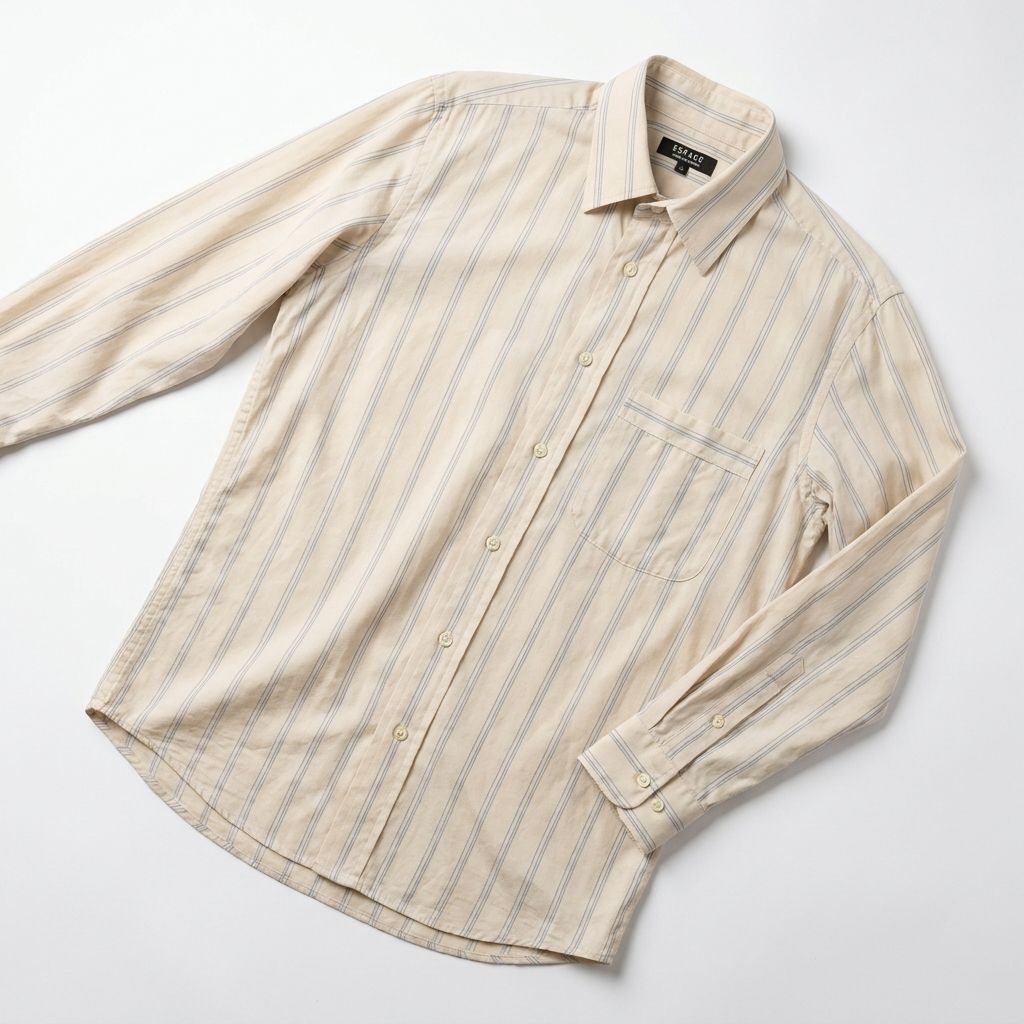 ESPACE by pierre cardin ストライプ 長袖シャツ Lサイズ