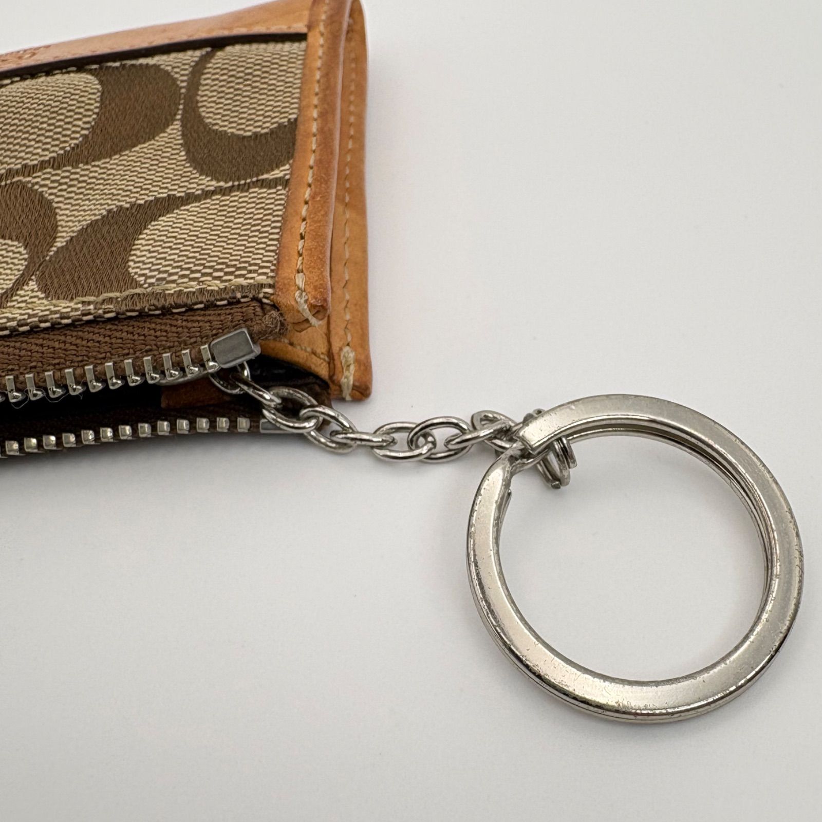 COACH コーチ シグネチャー コインケース 小銭入れ キーリング付き 