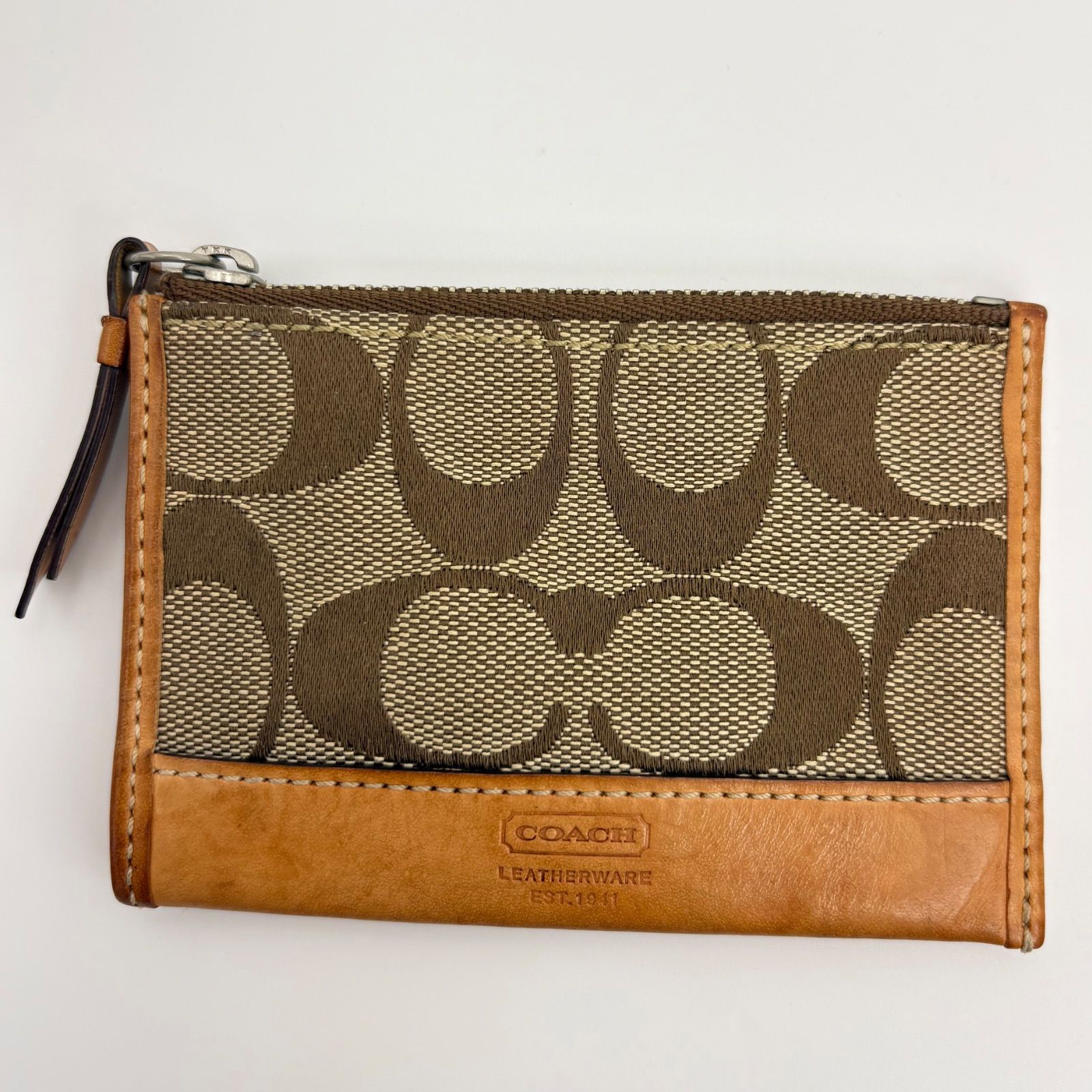 COACH コーチ シグネチャー コインケース 小銭入れ キーリング付き 