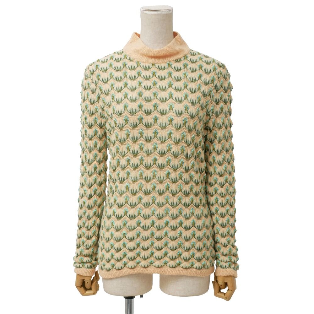 ■美品■Missoni ミッソーニ ニット サイズ40 ハイネック 透かし編み 長袖 ブランド古着【中古】20260529/RA9567