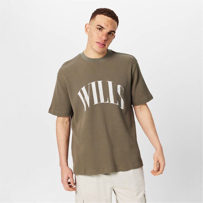 ジャック ウィルス メンズ トップス Tシャツ グラフィック Jack Wills Waffle Graphic TShirt Smokey Olive オリーブ