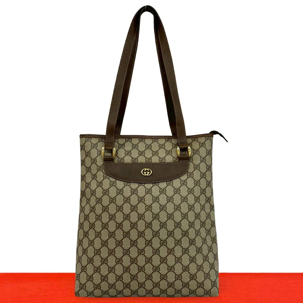 極 美品 GUCCI グッチ オールドグッチ ヴィンテージ GG ロゴ金具