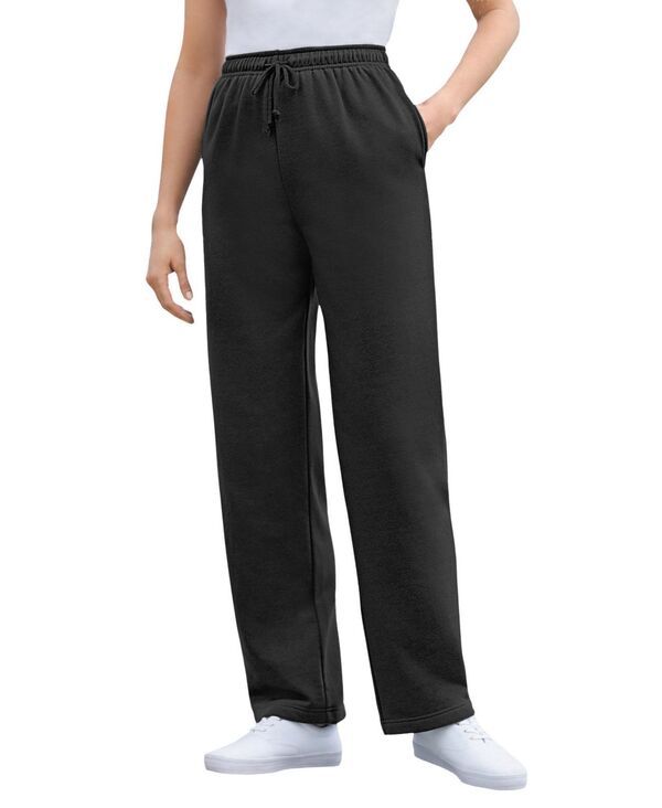 ウーマン ウィズイン レディース ボトムス カジュアルパンツ パンツ スウェットパンツ フリース Woman Within Womens Within BetterFleece PullOn Drawstring Sweatpants Black ブラック