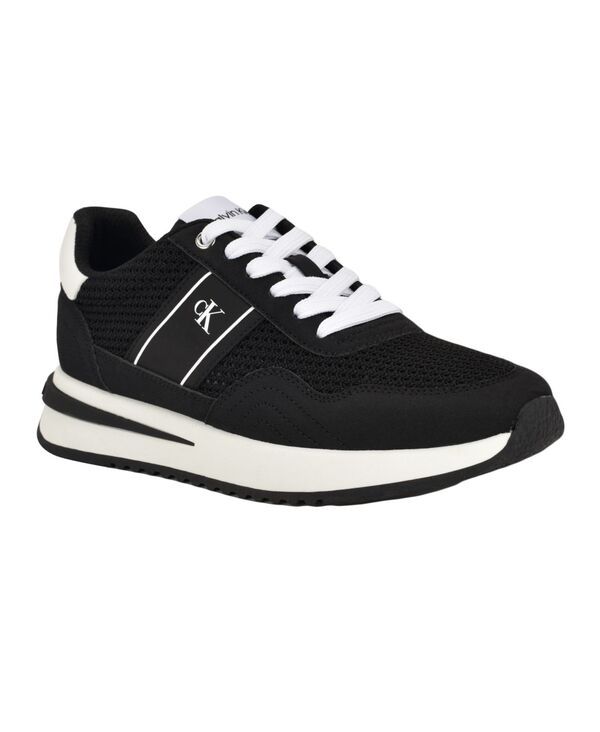 カルバンクライン レディース シューズ スニーカー レース Calvin Klein Womens Palimeround Toe LaceUp Sneakers BlackWhite ホワイト